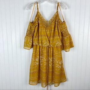 Jodi Kristopher Yellow Floral Boho Style Dress